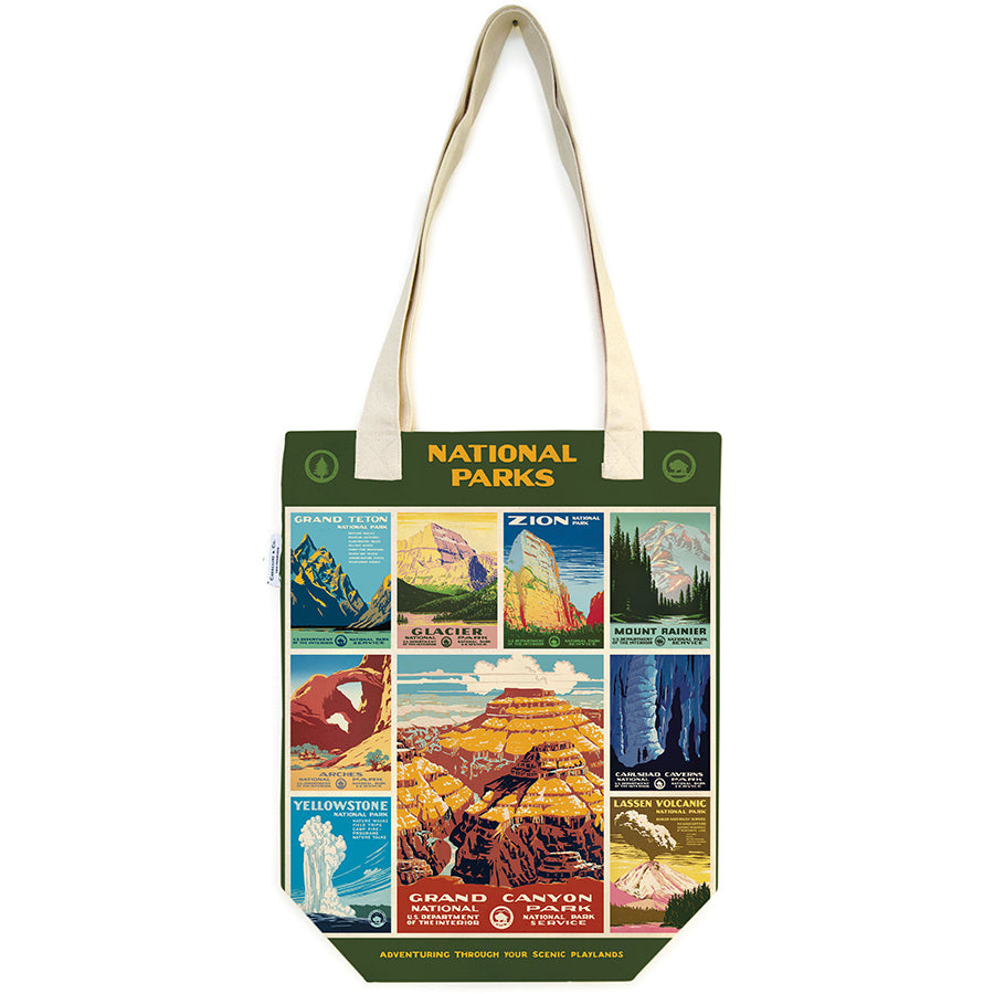 Vintage Print Canvas Tote Bag - National Parks Posters
