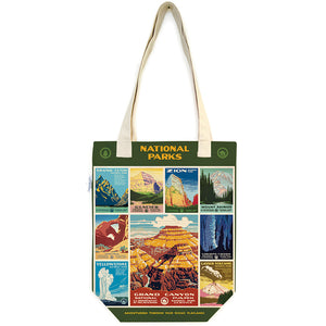 Vintage Print Canvas Tote Bag - National Parks Posters