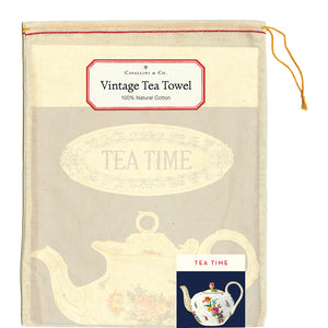 Vintage-Style Tea Towel - Tea Time