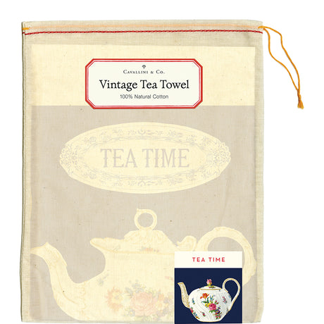 Vintage-Style Tea Towel - Tea Time