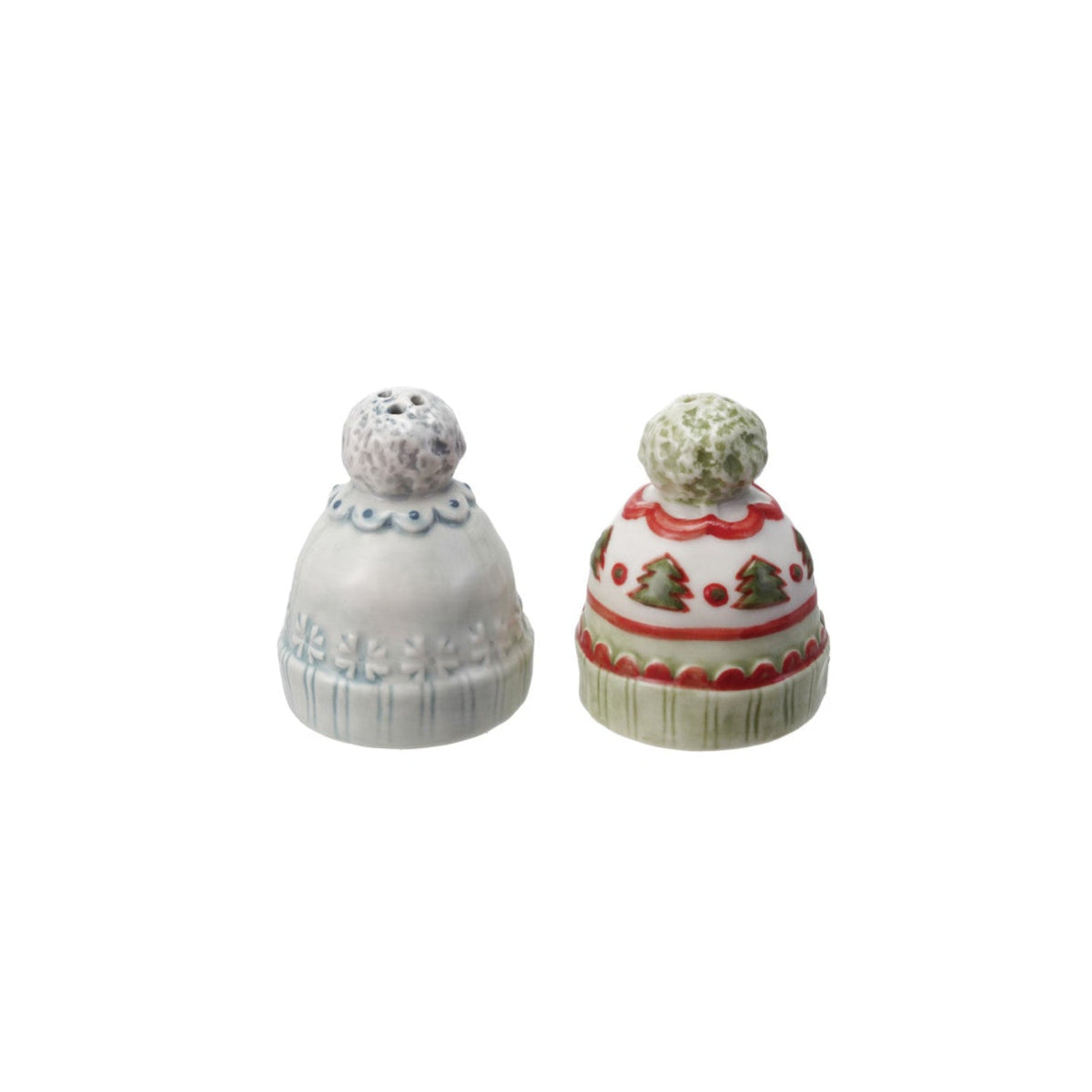 Stoneware Hat Shaped Salt & Pepper Shaker Set
