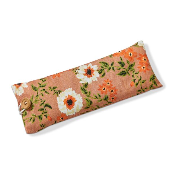Blush Blossom Floral Printed Cotton Covered Aromatherapy Eye Pillow Filled With Lavender and Flax Seed