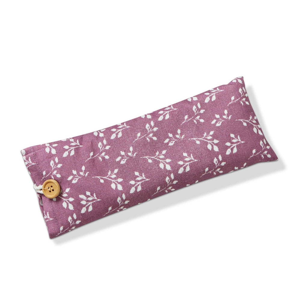 Purple Leaf Printed Cotton Cover Aromatherapy Eye Pillow Filled with Lavender and Flaxseed
