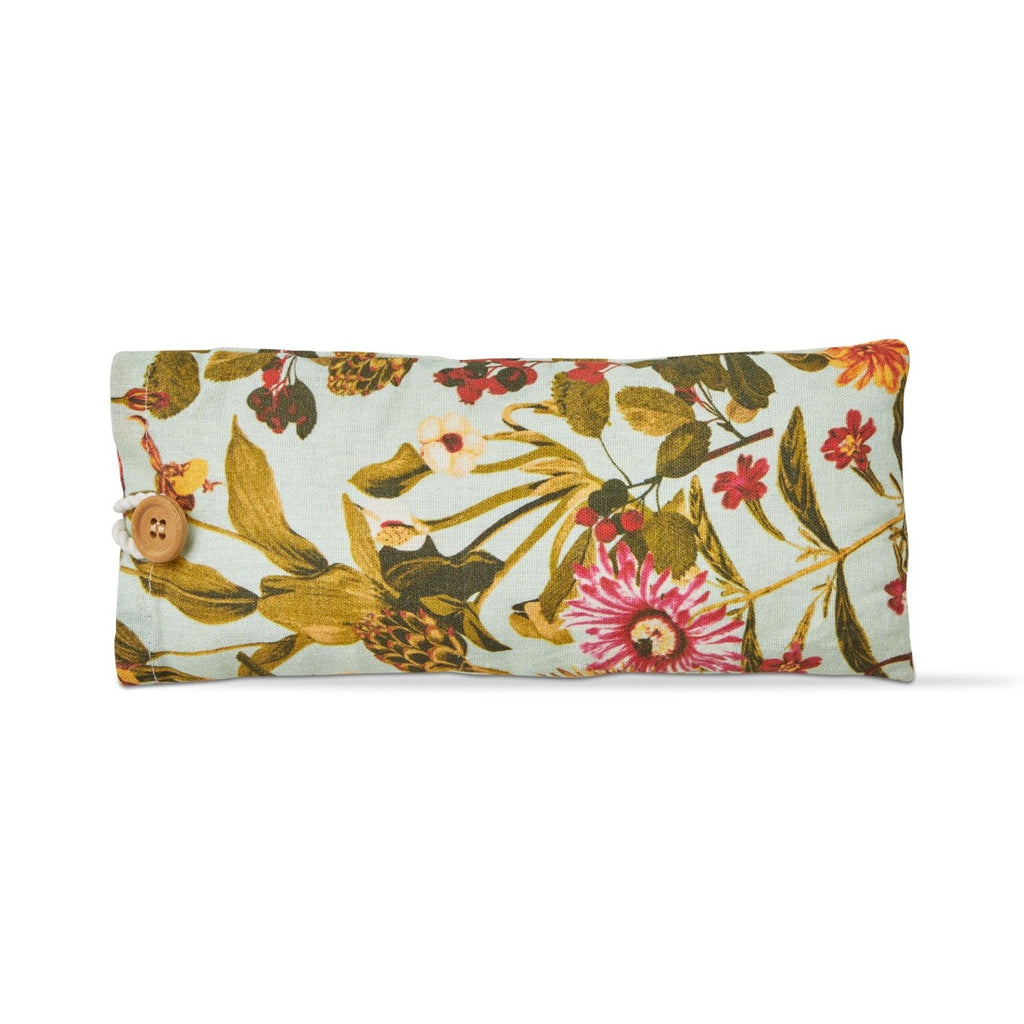 Green Eden Floral Printed Cotton Covered Lavender and Flax Seed Filled Aromatherapy Eye Pillow