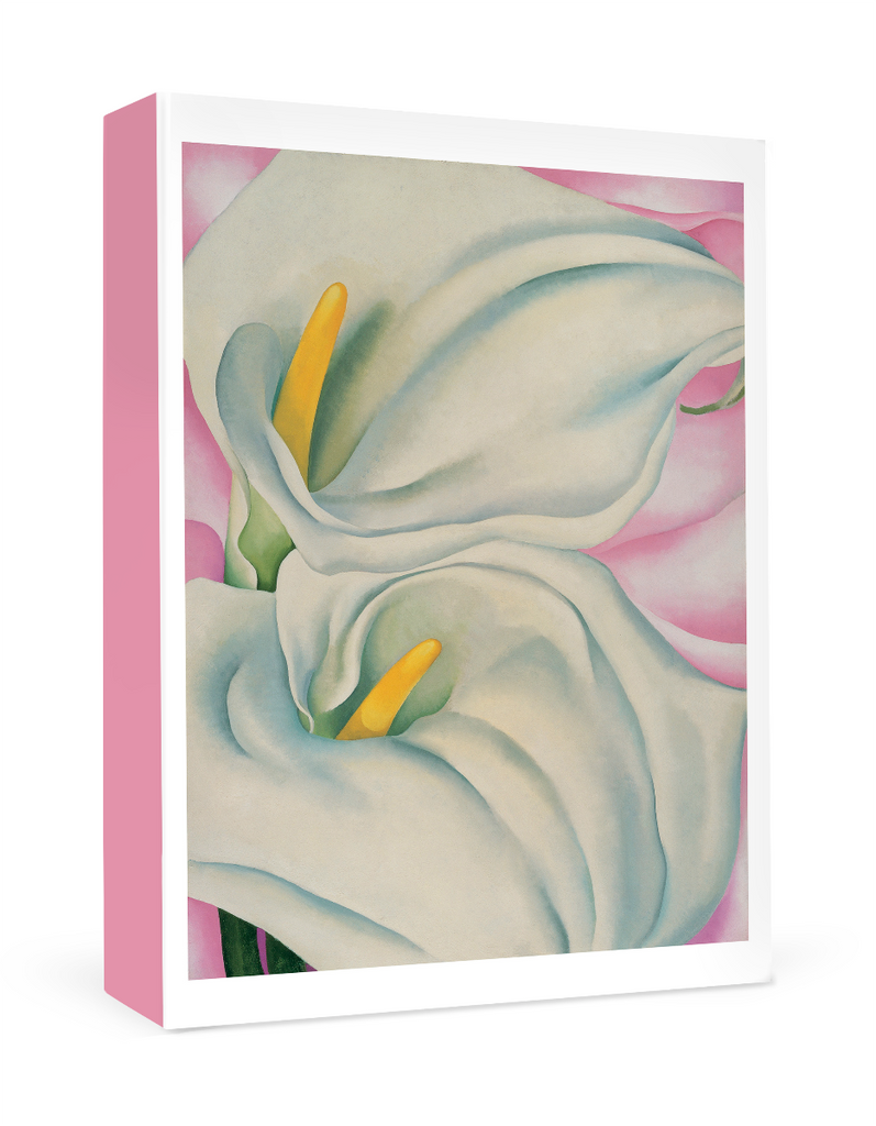 Georgia O’Keeffe: Two Calla Lilies on Pink Small Boxed Cards Front View
