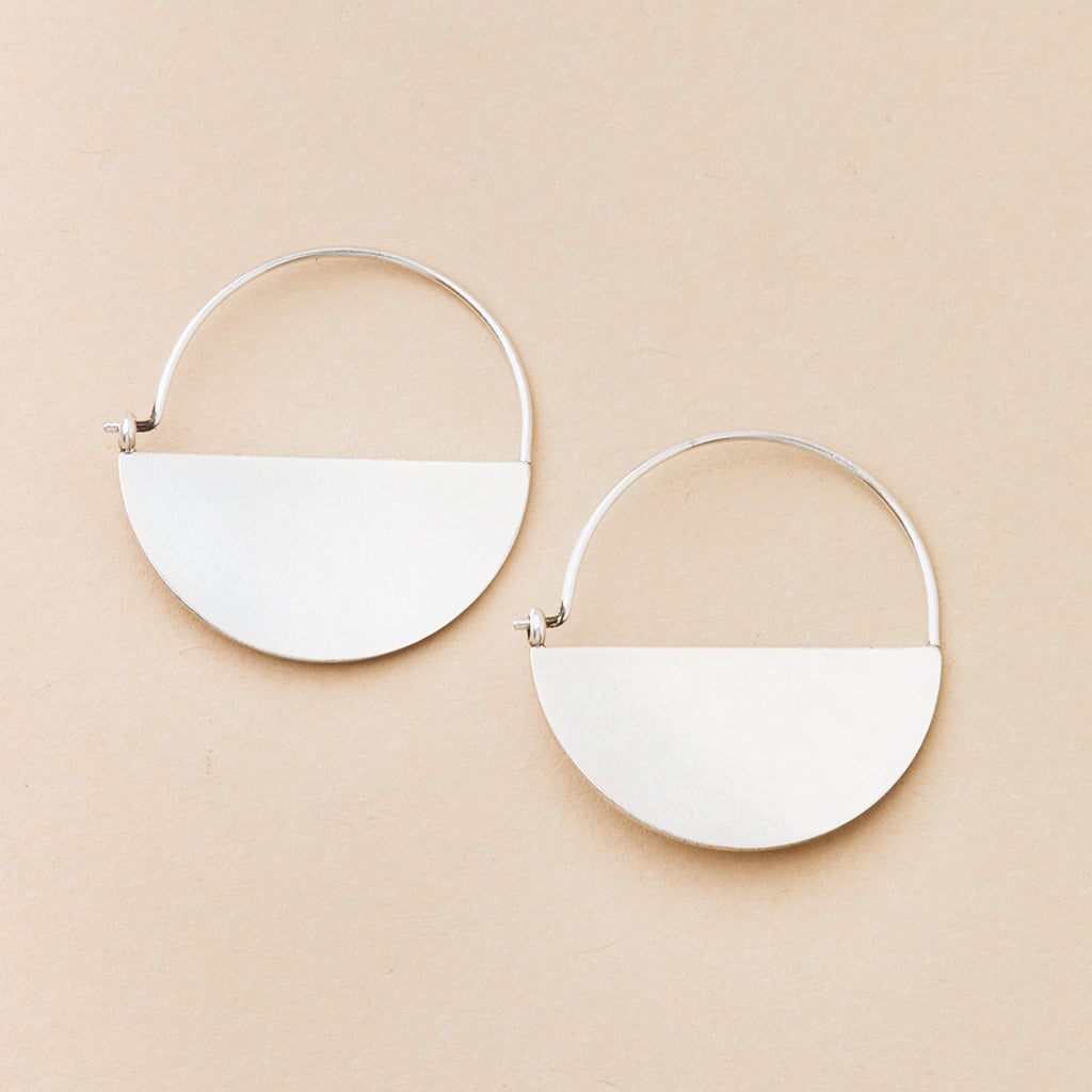 Refined Earring Collection - Lunar Hoop Earrings (Sterling Silver)