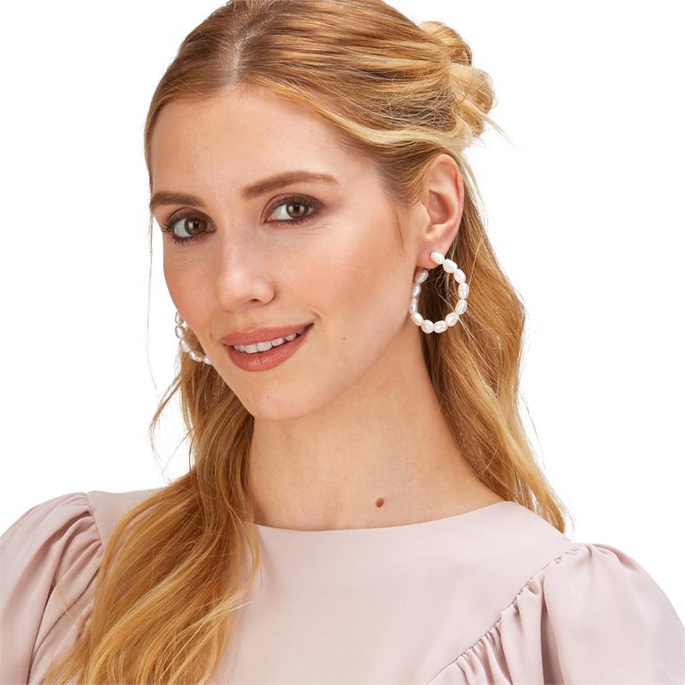 Freshwater Pearl Hoops