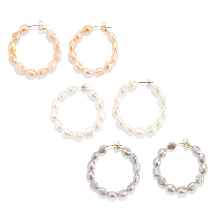Freshwater Pearl Hoops