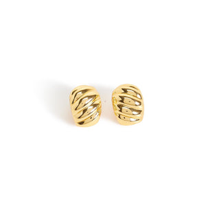 Gold Croissant Post Earrings