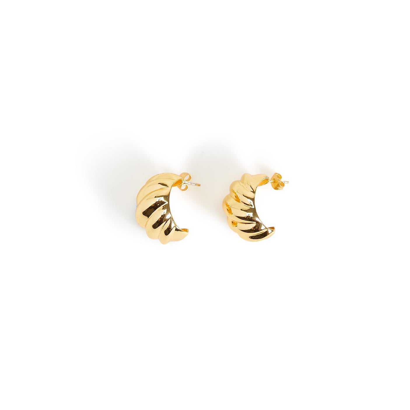 Gold Croissant Post Earrings