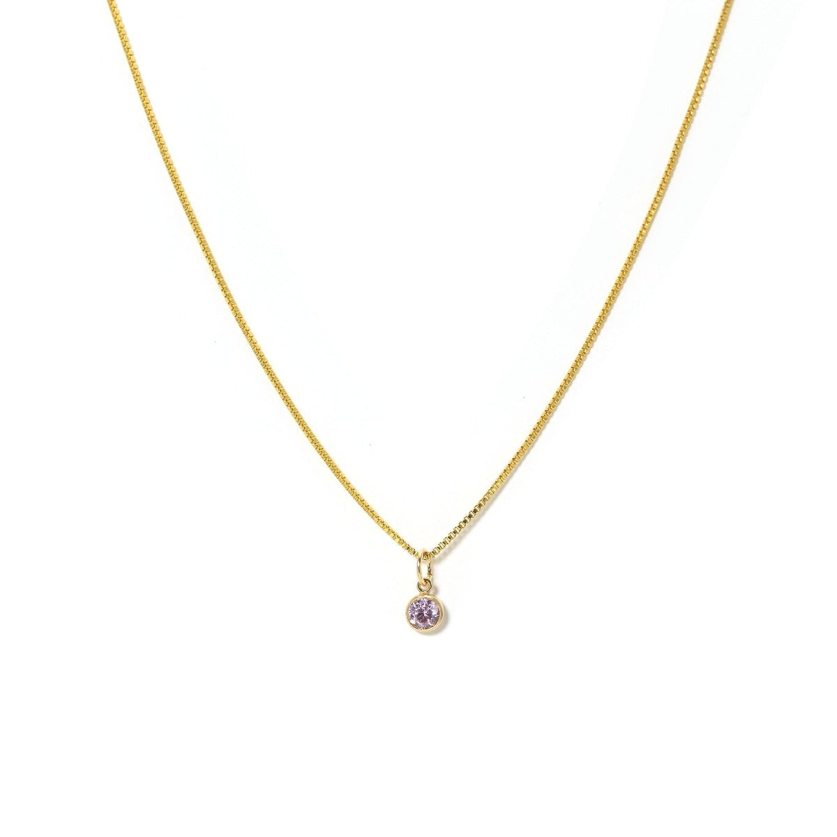 October Birthstone Gold-Filled Charm Necklace