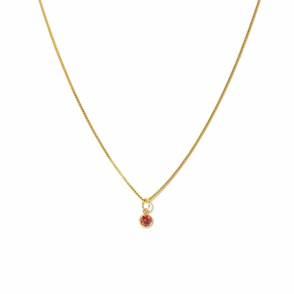 January Birthstone Gold-Filled Charm Necklace