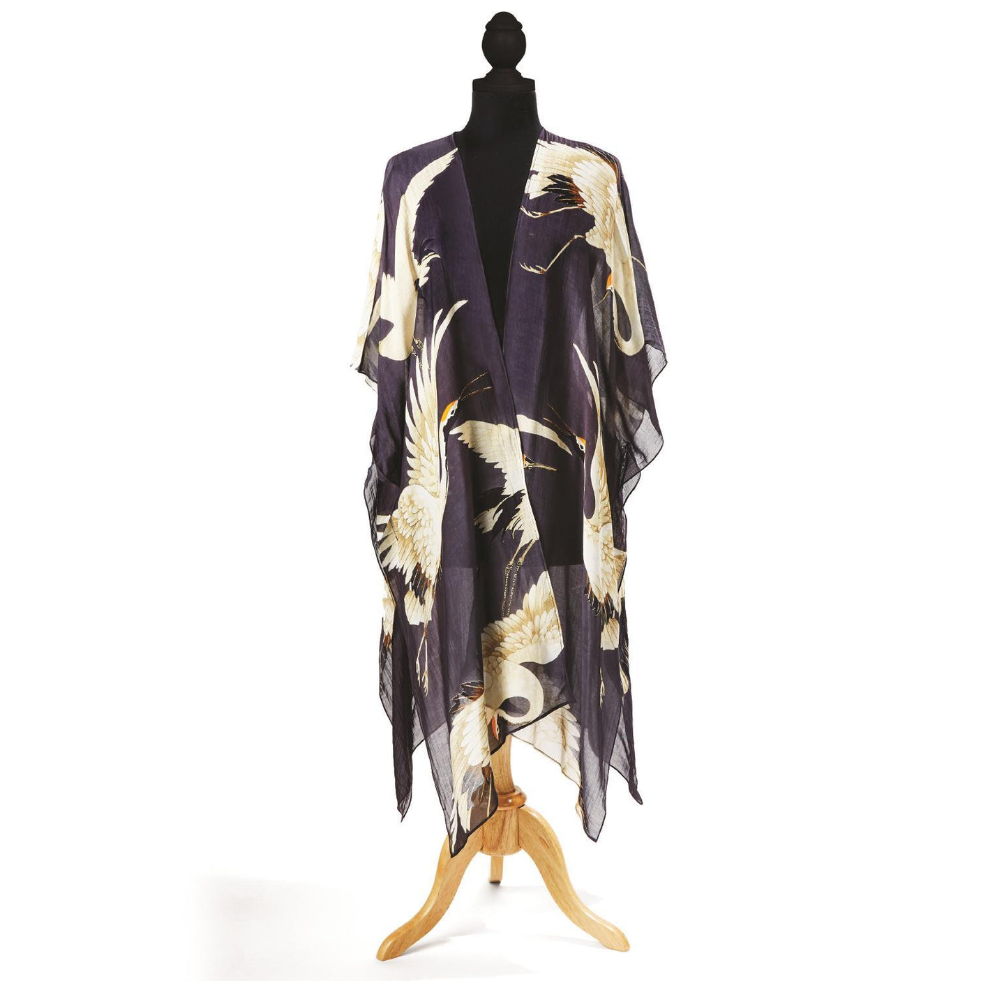 Charcoal Heron Long Kimono