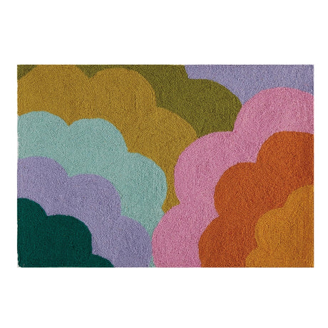 Happy Skies 100% Wool Hook Rug Designed by Elizabeth Olwen