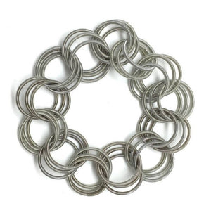 Silver tone Spring Piano Wire Ring Bracelet