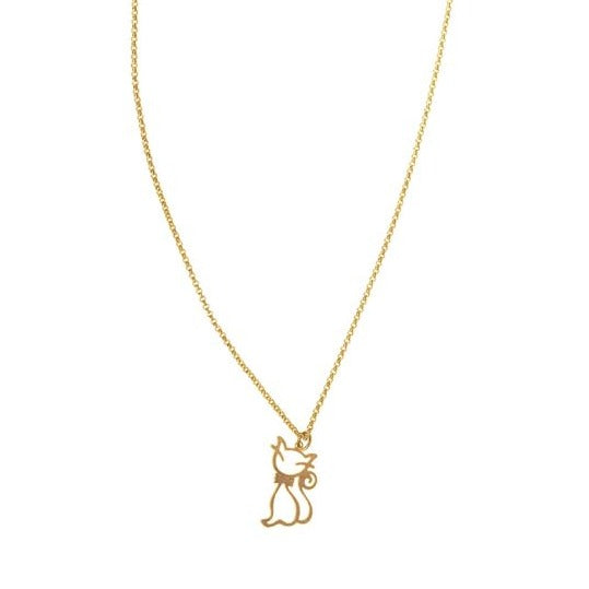 Gold - Kitty Outline Pendant Necklace