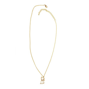 Gold - Kitty Outline Pendant Necklace