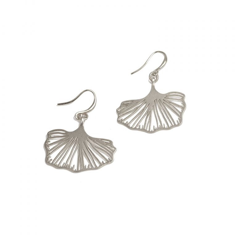 Silver Gingko Earrings