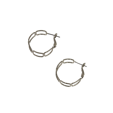 Silver Open Square Hoops