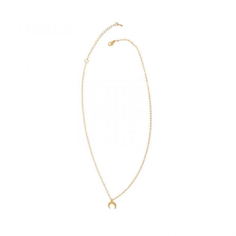 Gold Crescent Moon Pendant Necklace