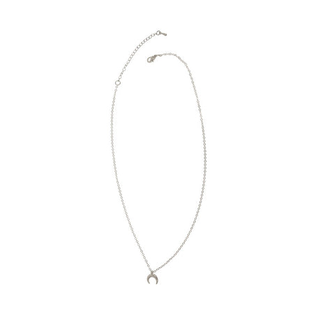 Silver Crescent Moon Pendant Necklace