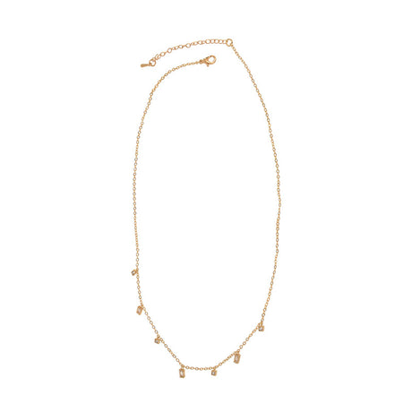 Gold Dainty Spaced Crystals Necklace