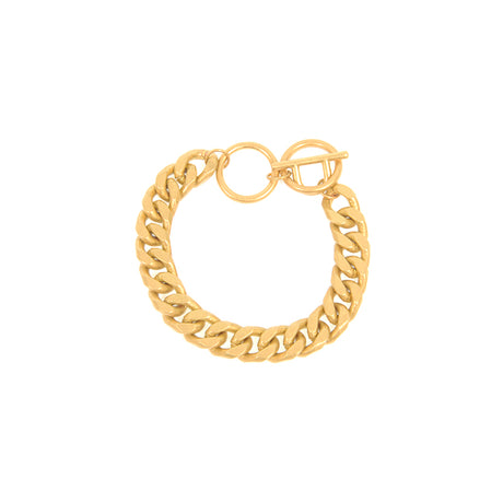 Gold - Wheat Chain Toggle Bracelet