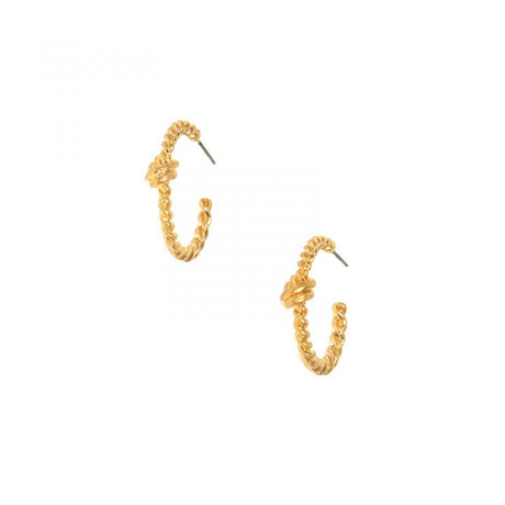 Gold Small Rope Hoop Earrings