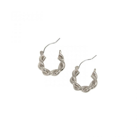 Silver Rope Small Hoop Earring