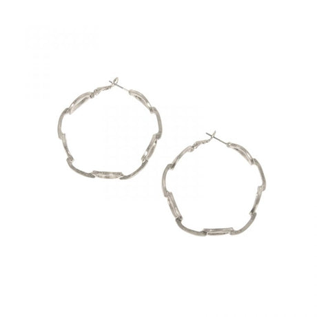 Silver Link Hoop Earrings