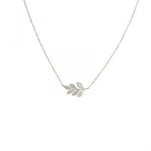 Silver Olive Branch Charm Necklace