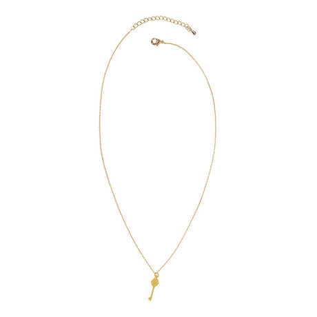 Gold - Dainty Key Charm Necklace