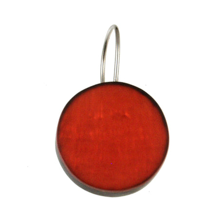 Circle Drop Resin Closed Back Earrings - Burnt Coral