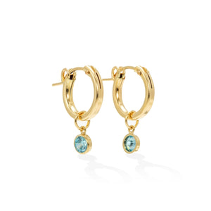 March Birthstone Gold-Filled Hoop Earrings