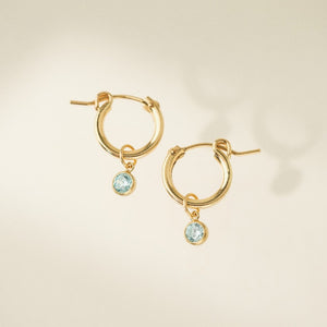 March Birthstone Gold-Filled Hoop Earrings