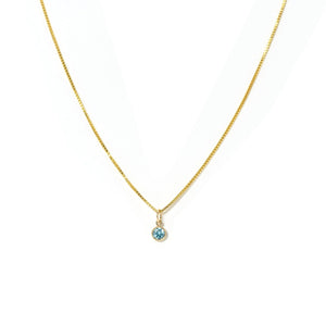 March Birthstone Gold-Filled Charm Necklace
