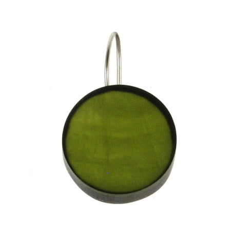 Circle Drop Resin Closed Back Earrings - Green Oasis