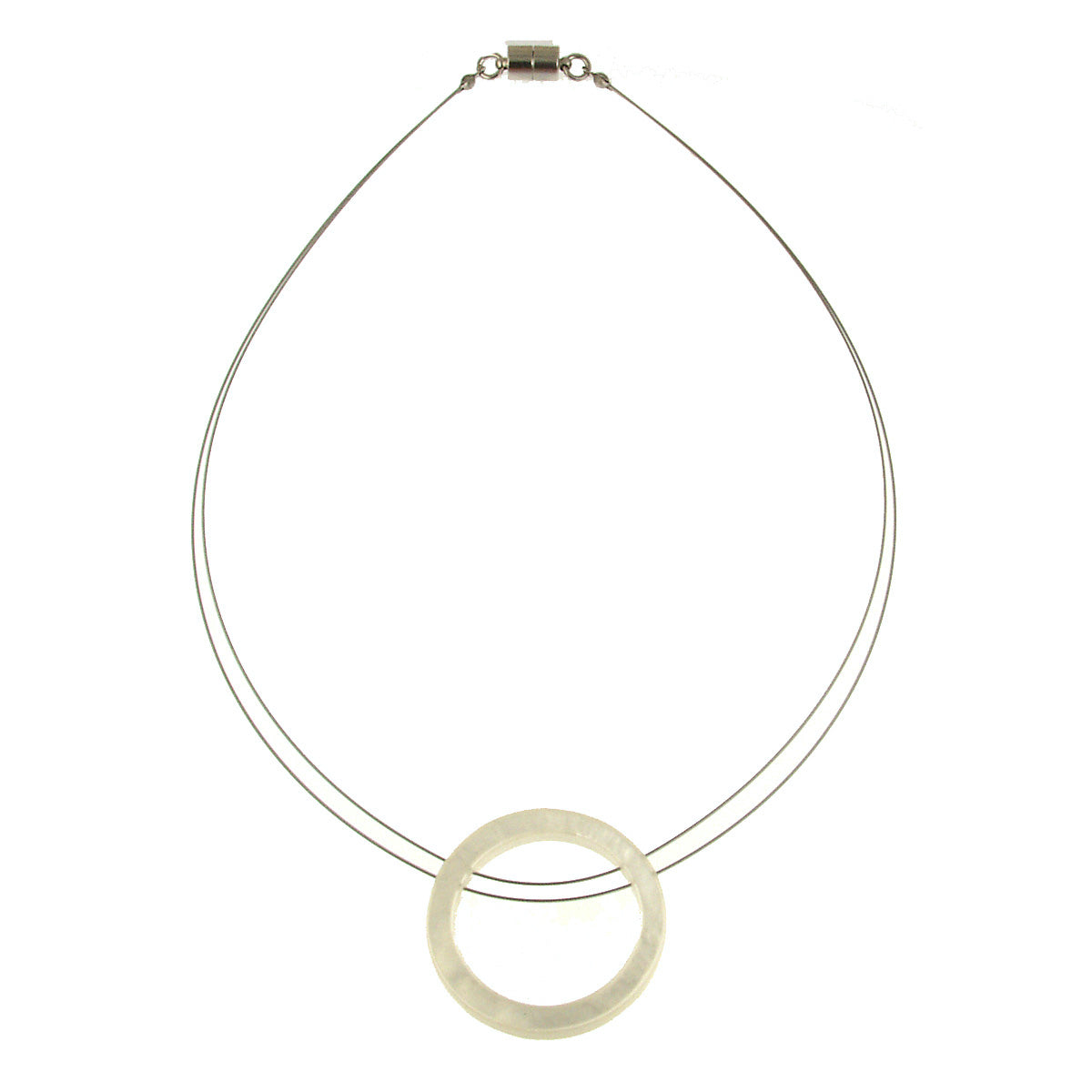 White - Circle Pendant Magnetic Clasp Necklace — Hello World Modern  Mercantile
