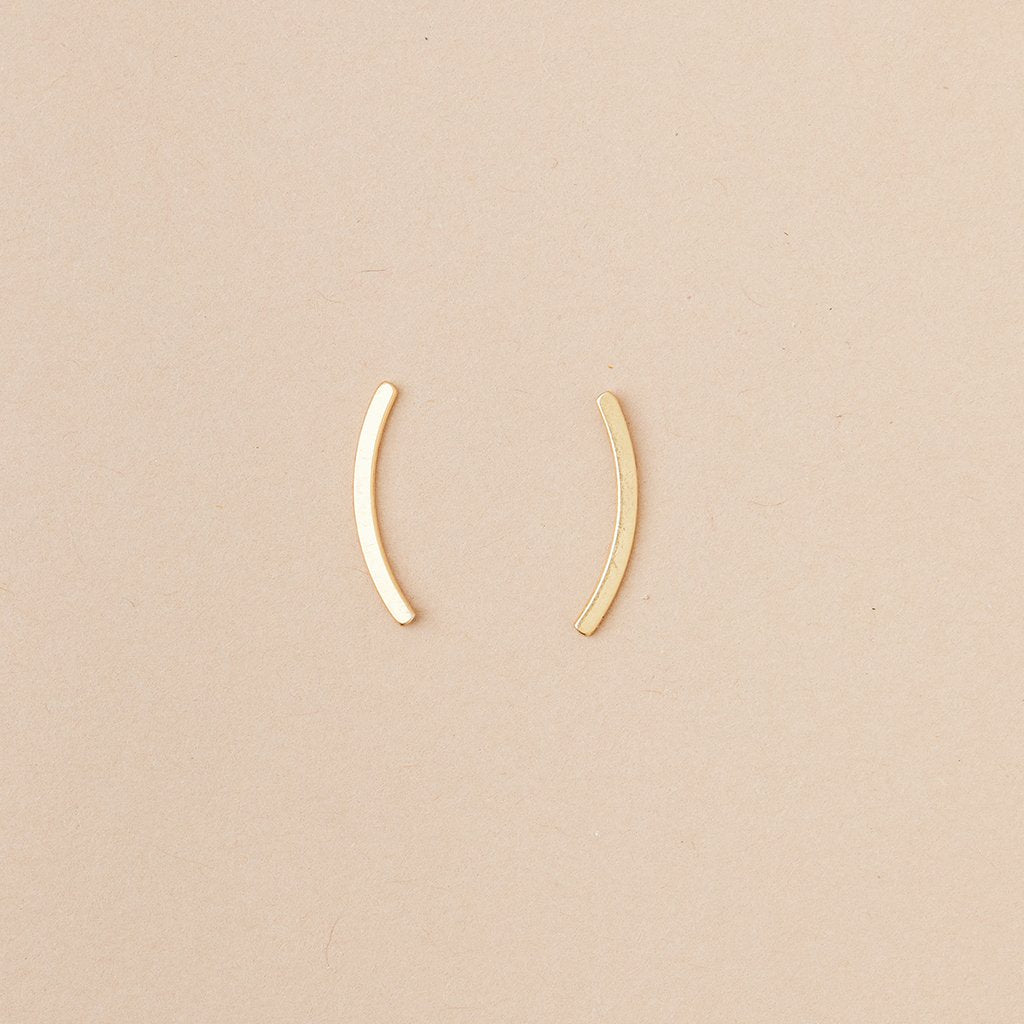 Refined Earring Collection - Comet Curve Post Earrings (Gold Vermeil)