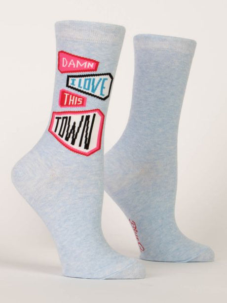 Blue Q Love This Town Women's Crew Socks