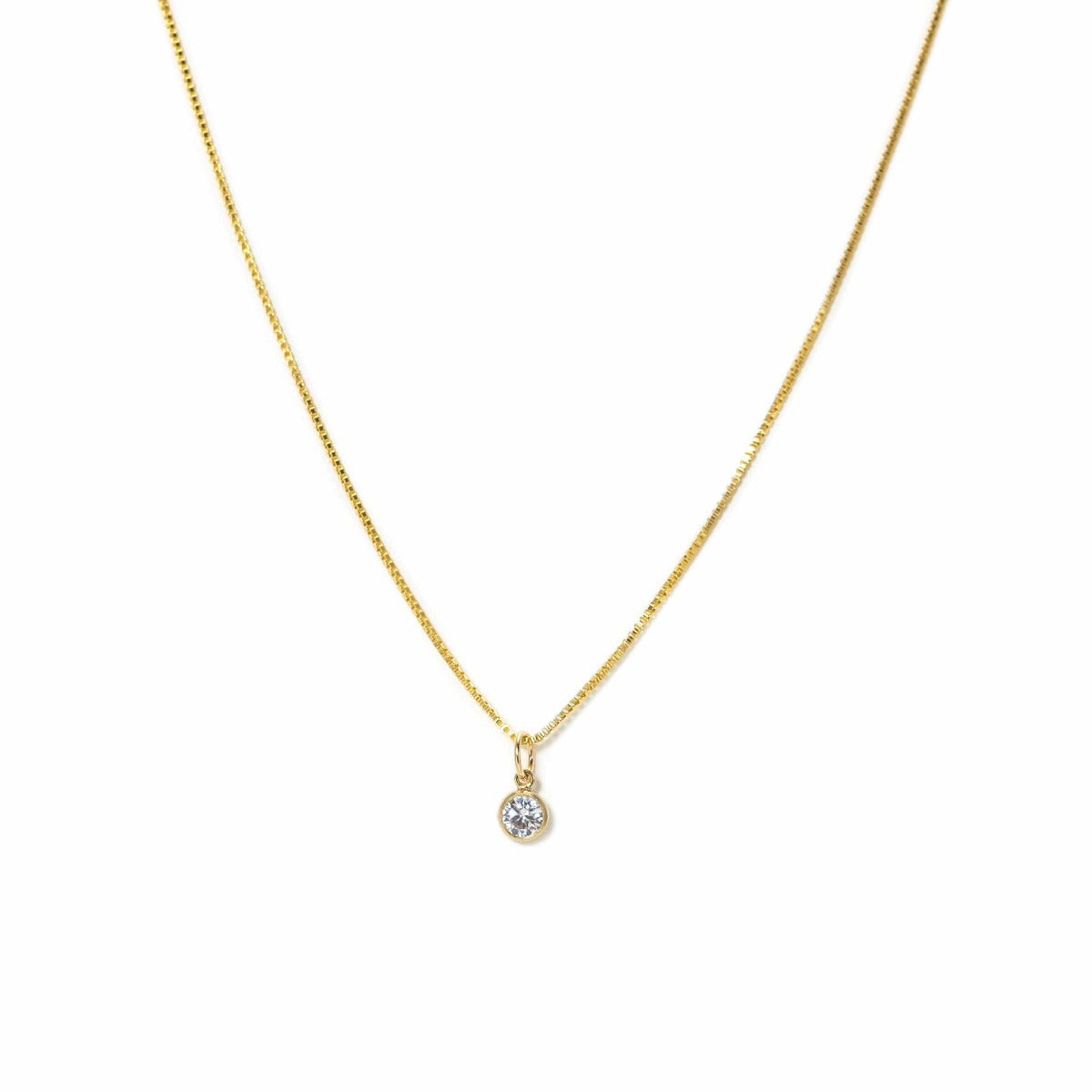 April Birthstone Gold-Filled Charm Necklace
