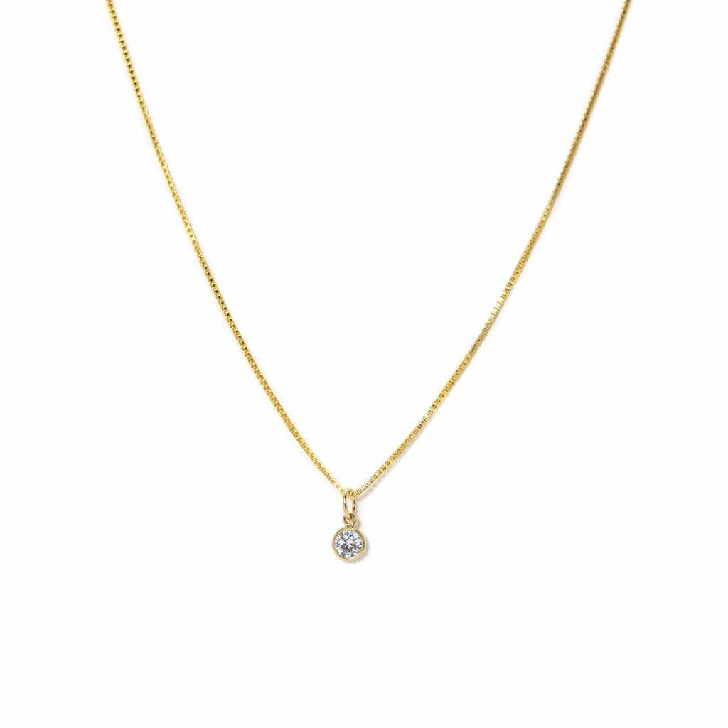 April Birthstone Gold-Filled Charm Necklace