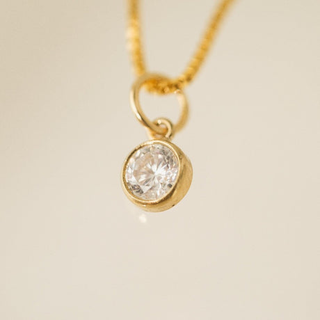 April Birthstone Gold-Filled Charm Necklace
