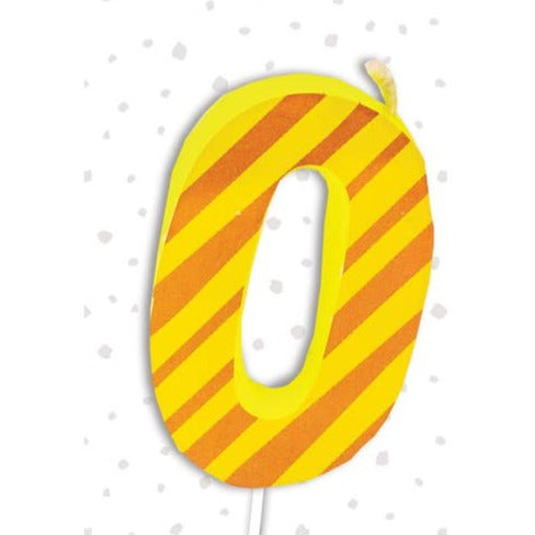 Number Candles Cake Topper Birthday Party Supplies - Colorful Decal Number 0