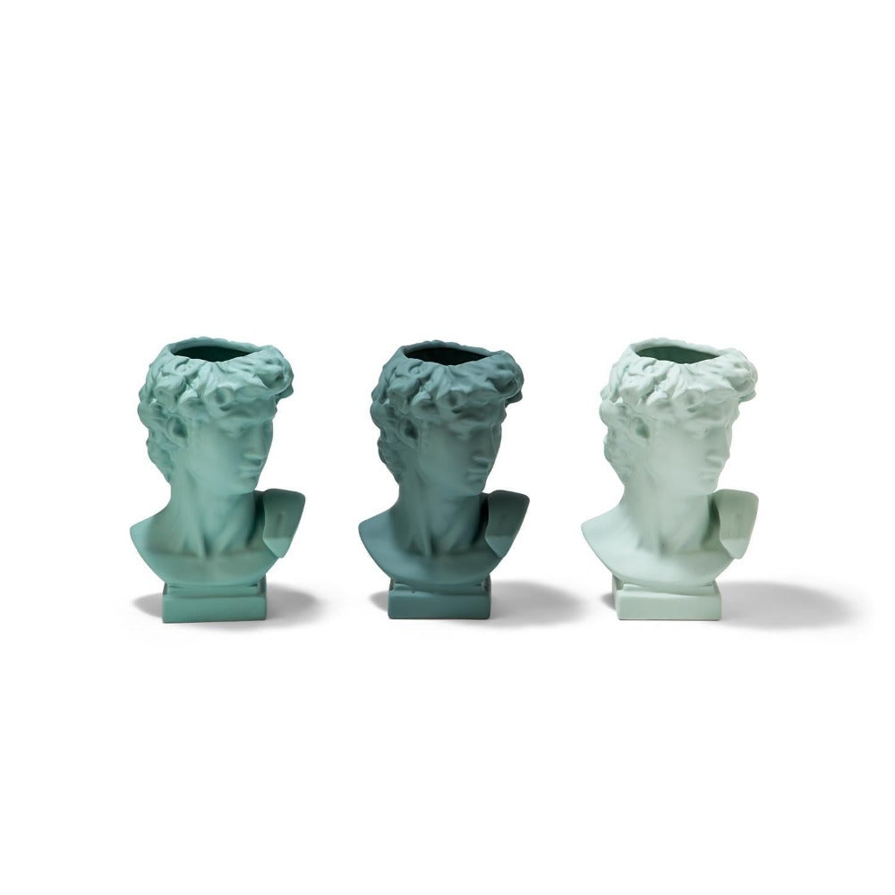 Apollo Grecian Bust Flower Vase in Rubber Glazed finish