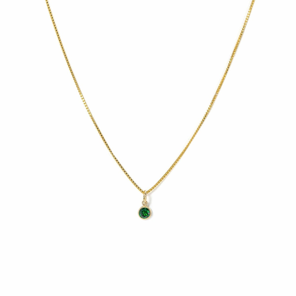 May Birthstone Gold-Filled Charm Necklace