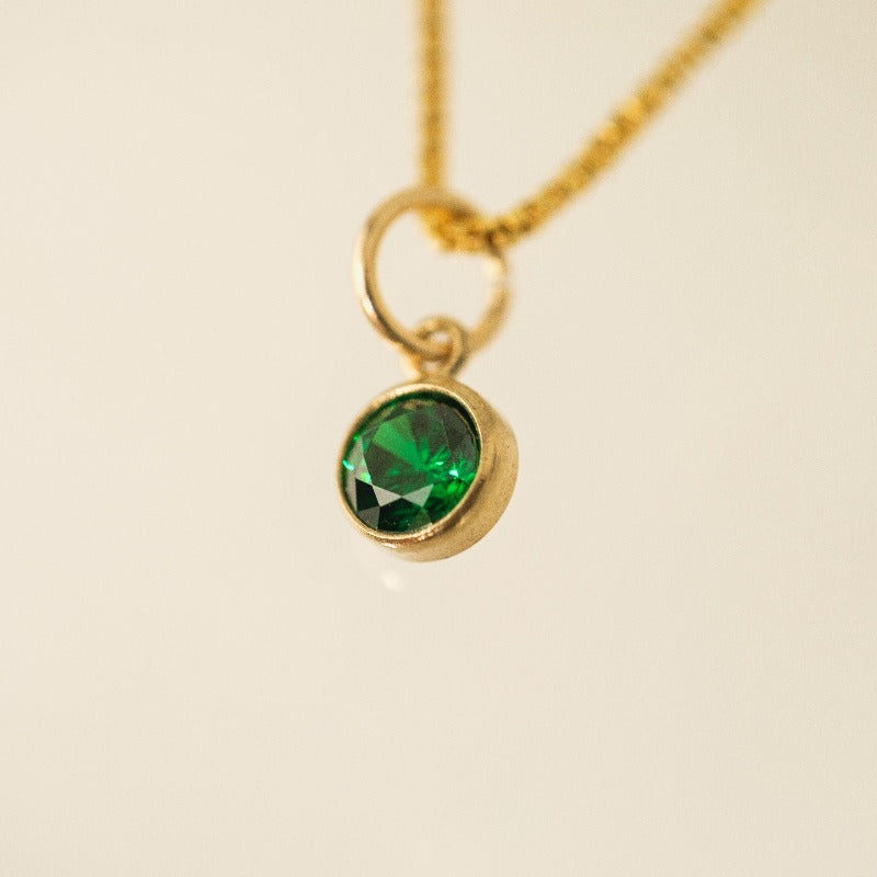 May Birthstone Gold-Filled Charm Necklace