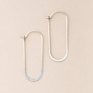 Refined Earring Collection - Cosmic Oval Hoop Earrings (Sterling Silver)