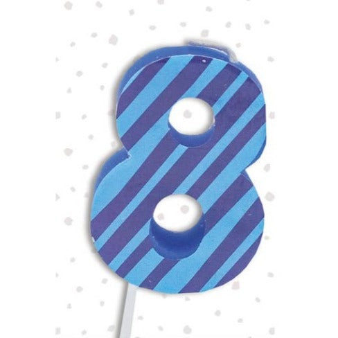 Number Candles Cake Topper Birthday Party Supplies - Colorful Decal Number 8
