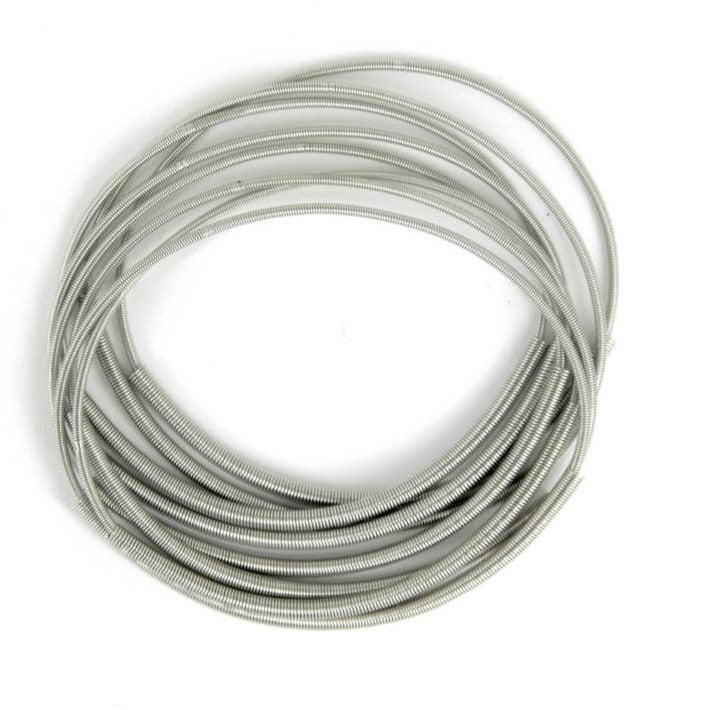 Silver Sleeve Piano Wire Layering Bracelet Set — Hello World Modern Mercantile
